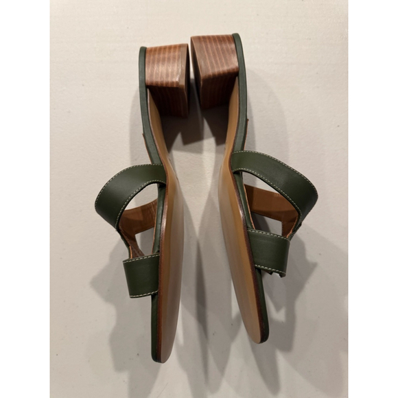 MARGAUX The MX 35 Olive Calf Leather Block Heel Sandals Size 11 - Picture 9 of 11